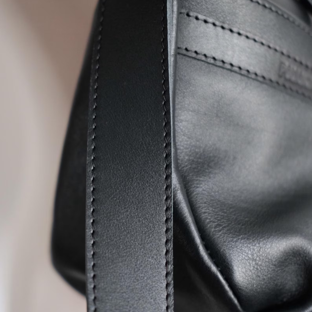 Black Leather Sling Bag