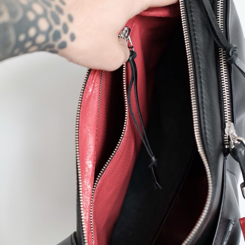 Black Leather Sling Bag